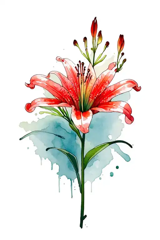 Red spider lily tattoo design idea