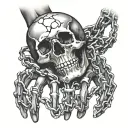 chains as skeleton bones on hand tattoo tattoo design idea