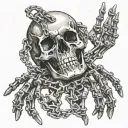 chains as skeleton bones on hand tattoo tattoo design idea