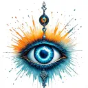 manipulative survivor, super empath, musculine design for men. against narcissist with an evil eye talisman tattoo design idea