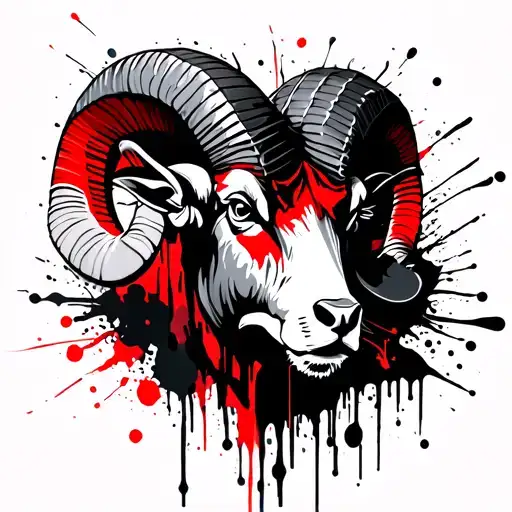 ram head front view tattoo design idea