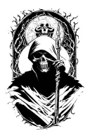 grim reaper standing tattoo design idea