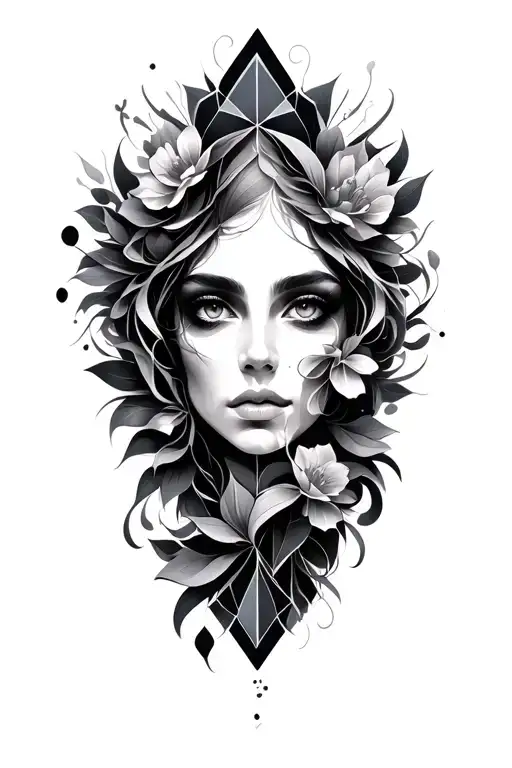 ornemental and geometric serendipity tattoo design idea