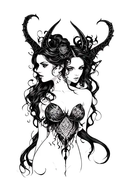 succubus and lilith fusion tattoo tattoo design idea