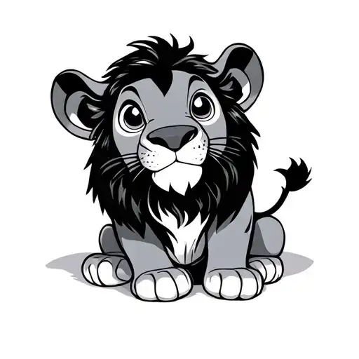Simba with Doudou Stich tattoo design idea
