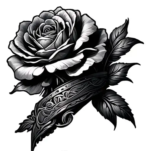 tooled leather sleeve tattoo design idea