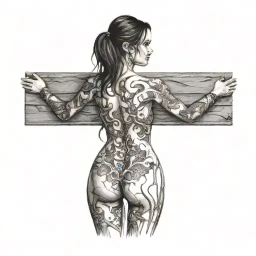 petite,naughty,nude,sexy,full body,gothic,standing,woods,anatomically correct,realism tattoo design idea