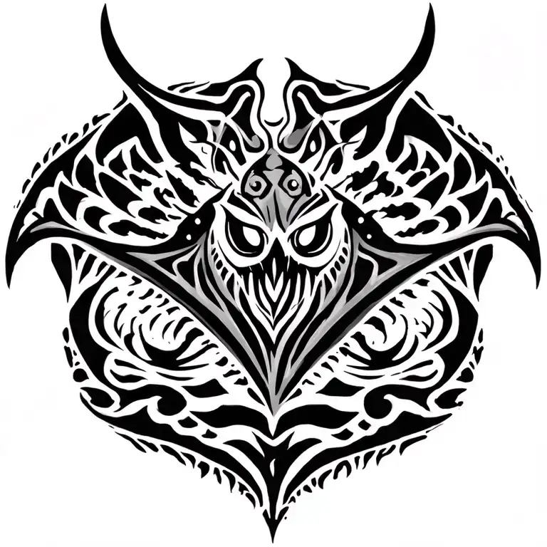 Polynesian Manta Ray tribal design tattoo design idea