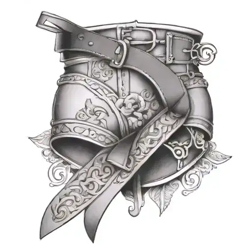 garter belt tied tattoo design idea