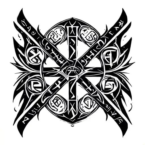 hayes in Elder Futhark runes tricep tattoo tattoo design idea