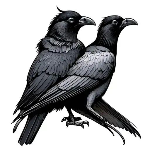 Cornish Chough tattoo design idea