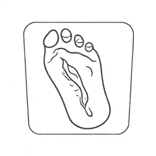 Mini baby foot print serenity tattoo design idea