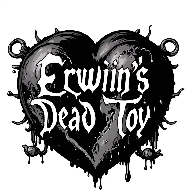 "Erwin's Dead Toy" bleeding heart tattoo design idea
