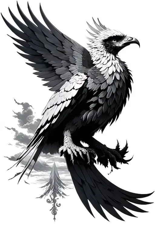garuda / sky / heaven tattoo design idea