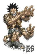 one piece gold roger und luffy gear 5 tattoo design idea