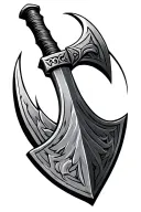 Dwarven axe tattoo design idea