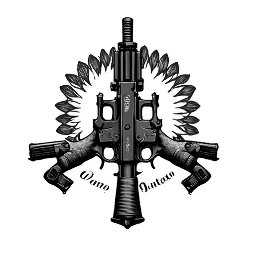 Gun m16 tattoo design idea