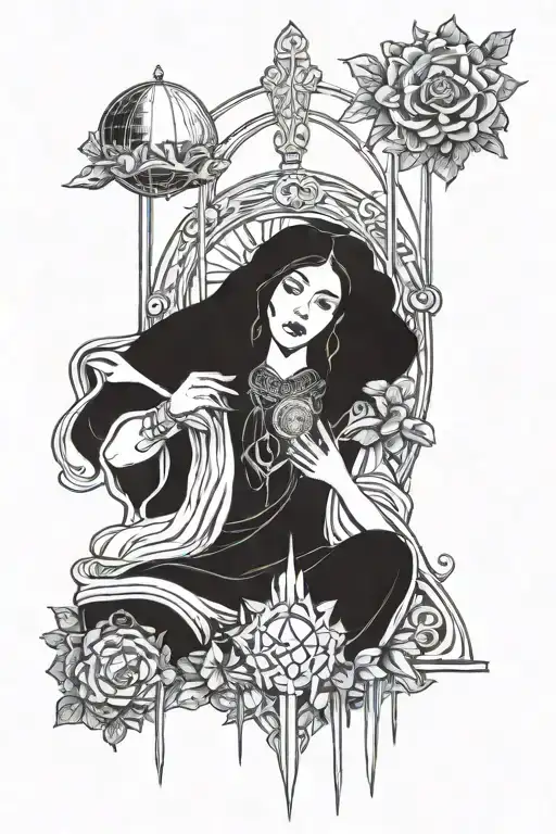 high priestess tarot tattoo design idea