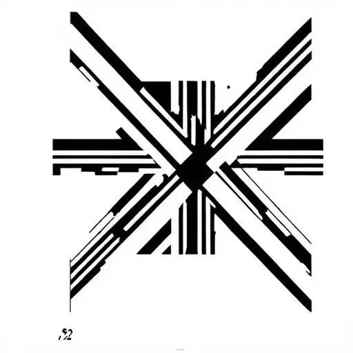 black union jack geometrical tattoo design idea