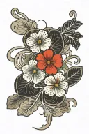 Five-leaf clover tattoo design idea