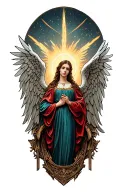 biblically accurate thrones and seraphim angels tattoo design idea
