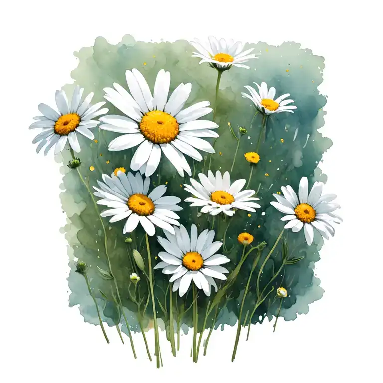 daisy flowers going tattoo design idea