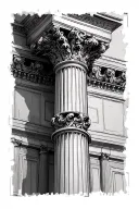 Roman pillar tattoo design idea