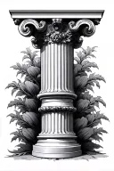 Roman pillar tattoo design idea