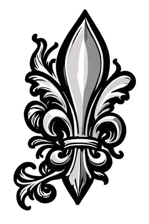 fluer de lis symbol incorporated tattoo design idea