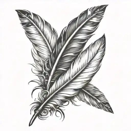 3 feathers tattoo design idea