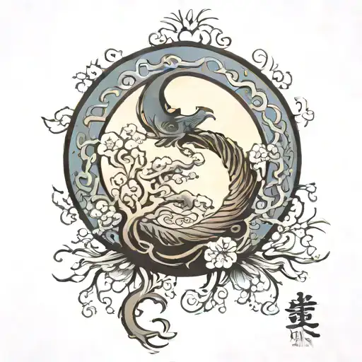 The Japanese word for moonlight is “gekkou” do something medium that can be placed on my arm. representing child trauma tattoo design idea