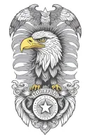 harpia eagle soaring tattoo design idea