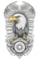 harpia eagle soaring tattoo design idea