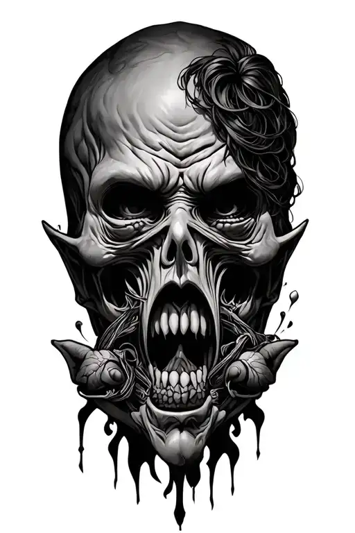 family protector from evil see no evil tattoo design idea