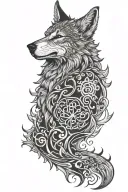 irish  wolf tattoo design idea