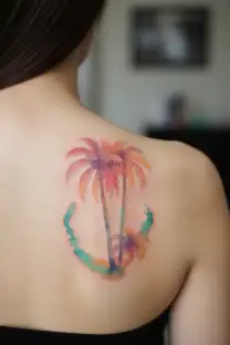 palm-tree tattoo design idea
