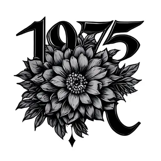 1975 Roman Numerals tattoo design idea