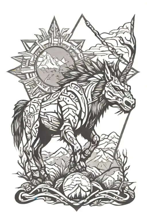 Nebraska/ Minnesota horizon zero dawn tattoo design idea