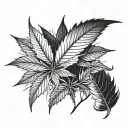 weed leaf pattern tattoo design idea