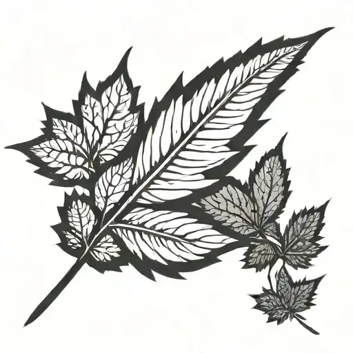 weed leaf pattern tattoo design idea