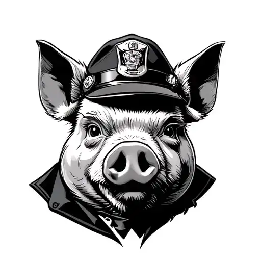 Pig Cop tattoo design idea