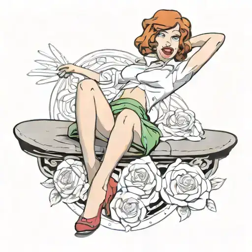 Lois griffin as a pin up girl with legs spread  tattoo design idea
