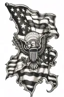 army American flag tattoo design idea