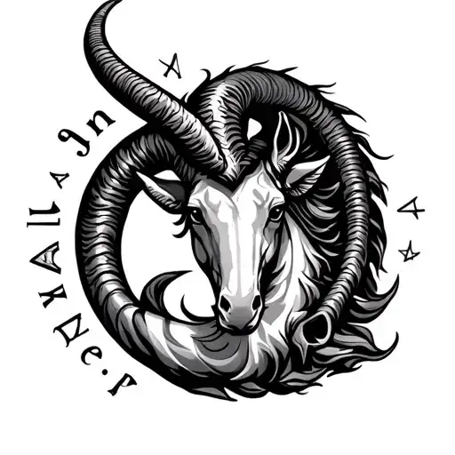"Jaydeep" capricorn zodiac sign tattoo design idea