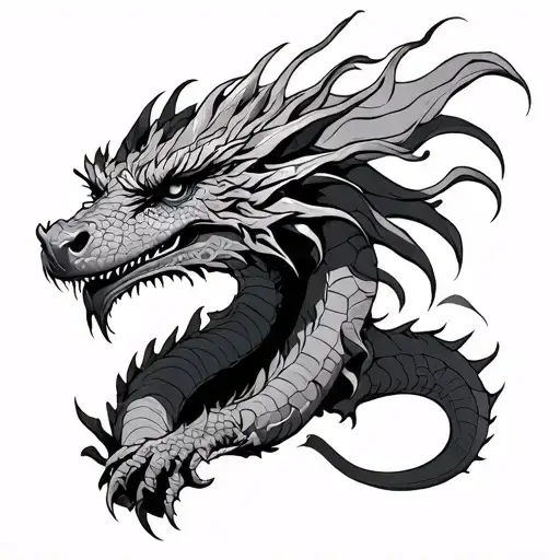 3 Headed Dragon tattoo design idea