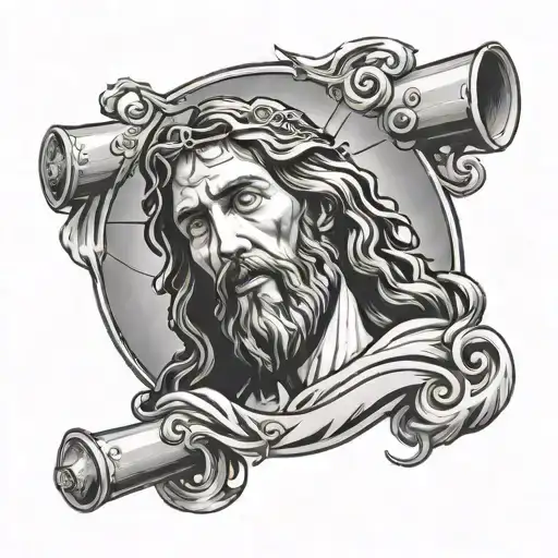 scroll apocalypse Jesus tattoo design idea