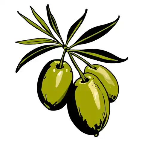 olive with bold outlines tattoo design idea