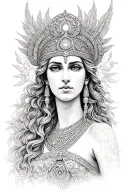 goddess hera straight on  tattoo design idea