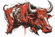 make a bull's head from the front not even rock n roll tattoo design idea