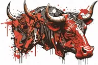 make a bull's head from the front not even rock n roll tattoo design idea
